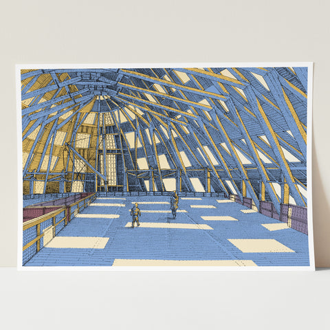 Dockyard Slip 3 Colour Art Print (A4)