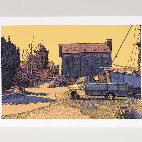 Faversham Quay Colour Art Print (A4)