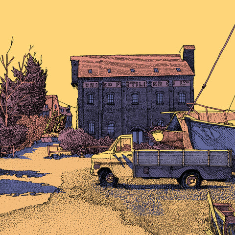 Faversham Quay Colour Art Print (A4)